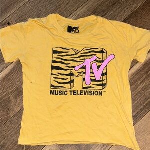 MTV Vibrant Yellow Shirt with Iconic Black Logo